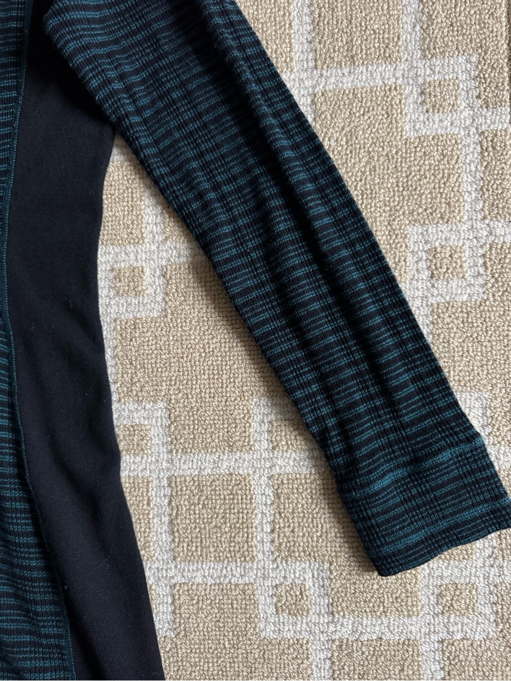 prAna Kelland Teal Black Striped Colorblock Sweater Dress Medium - Picture 11 of 12